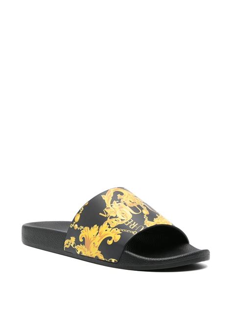 versace slips|Versace logo slides.